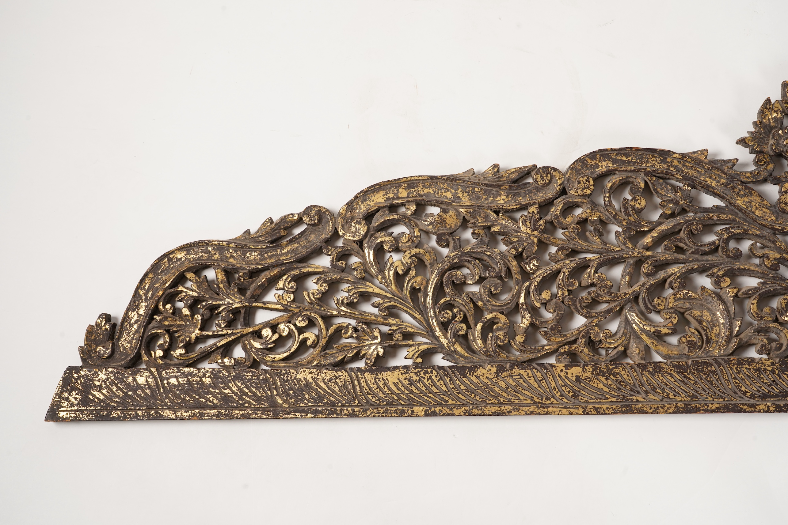 A Burmese gilt lacquered wood cresting, 19th century